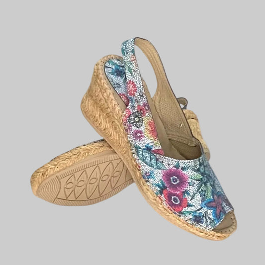 ANAGABI® | Sapato Cunha em Corda; Cor Estampado | Cod 9081