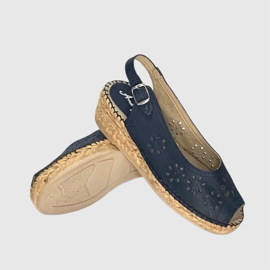 ANAGABI® | Sapato Cunha em Corda; Cor Azul | Cod 9078