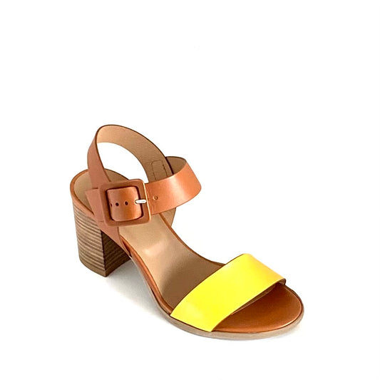 NERO GIARDINI® | Sandália Senhora; Cor Camel e Amarelo | Cod SS280