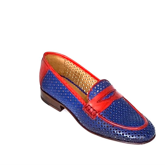 CENTENÁRIO® | Sapato Senhora; Cor Azul com Vermelho | Cod SS256